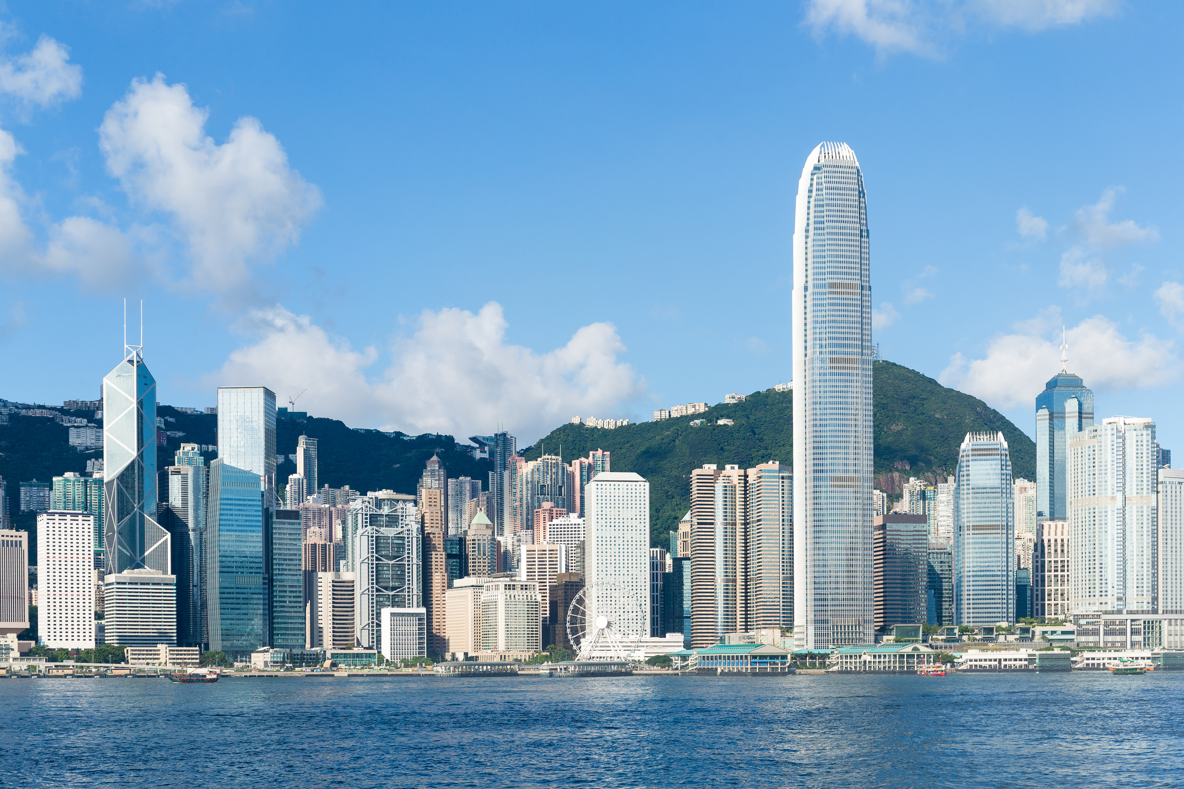 Hong Kong skyline viewed across Victoria Harbour